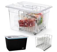 Sousvide Récipient sous vide de 12 litres avec couvercle, comprend un support sous vide et un manchon, convient pour Anova et la plupart des cuisinières sous vide, kit d'accessoires Sousvide