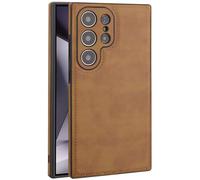 SOUTEM Coque pour Samsung Galaxy S25 Ultra Cuir, Vintage Classique Cuir PU d'affaires de Luxe Housse de Protection de Cadre de Caméra Antichoc Anti-Rayures Coque pour Samsung Galaxy S25 Ultra(Marron)