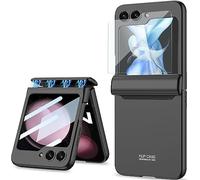 SOUTEM pour Samsung Galaxy Z Flip 5 Coque Intégrée Protecteur D'écran Externe et Protection de Charnière Magnétique, Robuste Antichoc Anti-Rayures Housse de Protection pour Z Flip 5 5G(Noir)