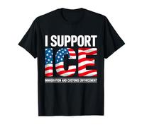 Soutenez les agents d'immigration ICE American Flag Border Patrol T-Shirt