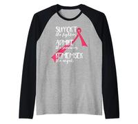 Soutenez Les Combattants Admirer survivant Souvenez-Vous du Cancer du Sein Meme Manche Raglan