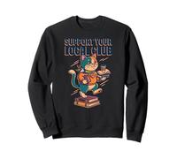 Soutenez Les Vibrations communautaires de Votre Lecteur de café Local Club Cat Sweatshirt