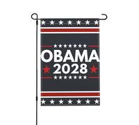Soutenez Obama 2028 À La Présidence Drapeau De Jardin Avec Œillets Drapeaux Double Face Bannière Pour Événement Fêtes Dortoirs 30X45cm
