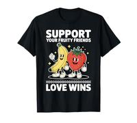 Soutenez Vos Amis fruités : Love Wins Retro LGBTQ Pride T-Shirt