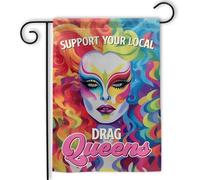 Soutenez Vos Drag Queens Locales ! Le Drag N'Est Pas Un Crime ! Drag Queen Drapeau De Cour 30X45Cm Drapeaux Double Face Durable Drapeau Pour Chambres Vacances Toutes Les Saisons