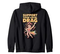 Soutenez Votre Dessin animé rétro Local Drag Queen Sweat à Capuche