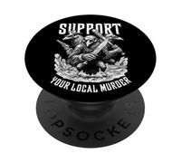 Soutenez Votre Meurtre Local des Corbeaux Oiseaux sarcastiques drôles PopSockets PopGrip Adhésif