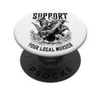 Soutenez Votre Meurtre Local des Corbeaux Oiseaux sarcastiques drôles PopSockets PopGrip Adhésif
