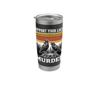 Soutenez votre meurtrier local Black Crow Raven Retro Gothic Gobelet isotherme en acier inoxydable double paroi