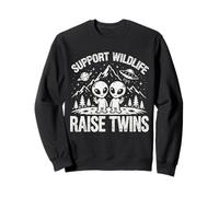 Soutenez Wildlife Raise Twins Alien Funny Parents Space UFO Sweatshirt