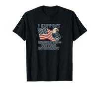 Soutenir l'immigration douanière drapeau aigle USA T-Shirt