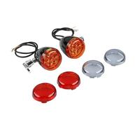 SOUTES Accessoires pour indicateurs Clignotant De Moto Avec Support, Pour Harley XLH883 Pour Hugger Dyna Wide Super Glide Street Pour Fat Bob FXD Bad Boy Cross Bone(Nero)