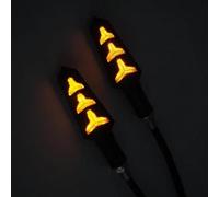 SOUTES Accessoires pour indicateurs Clignotant De Moto, Indicateur En Arête Poisson Feux Jour, Accessoires, 2 Pièces(Gold)