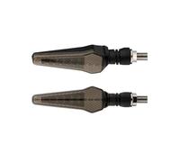 SOUTES Accessoires pour indicateurs Clignotant De Moto, Lumière 12V, Flux D'épée En T Bicolore Lampe Signaux Fluides, Boulon M10, Accessoires Universels(2pcs White)