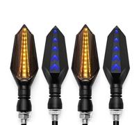 SOUTES Accessoires pour indicateurs Clignotant De Moto Universel, Flash Coulant Séquentiel Voyants Ambre Feu Circulation Pour(2 pairs yellow-blue)