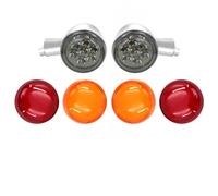 SOUTES Accessoires pour indicateurs Clignotants Arrière De Moto/moto, Support Court Avec 6 Couvercles D'objectif, Lampe Pour Harley Sportster XL883 XL1200 1992-2023 2022 2021(Chrome)