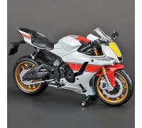 SOUTES Modèle de Moto pour Y&AMAHA YZF-R1M 60th pour Anniversaire Modèle De Moto Simulation Alliage Jouet Voiture 1:12 (Color : with Foam Box)