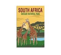 South Africa Kruger National Park Poster de voyage vintage 30 x 45 cm Impression sur toile pour salon, chambre à coucher, dortoir, maison, bureau Décoration murale
