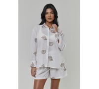 South Beach Chemisier kaki / blanc, Taille L