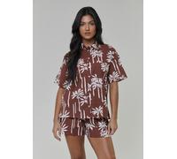 South Beach Chemisier marron / blanc, Taille L