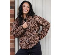 South Beach South Beach animal print Borg Quarter Zip Jacket