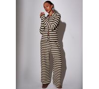 South Beach South Beach Black Stripe Towelling Wide Leg Trousers