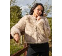 South Beach South Beach Brown Faux Fur Double Pocket Jacket