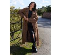 South Beach South Beach Brown Faux Suede Trench Coat