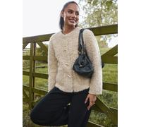 South Beach South Beach Cream Button up Curly Fur Jacket