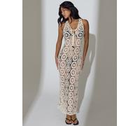 South Beach South Beach Cream Crochet Tie Front Maxi Beach Dress Cream EU 40 (UK 12)
