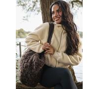 South Beach South Beach Cream Fleece Back Faux Shearling Cropped Jacket