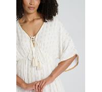 South Beach South Beach Cream Metallic Jacquard Spot Tiered Maxi Dress Cream EU 36 (UK 8)