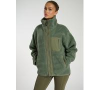 South Beach South Beach Green Zip Borg Jacket