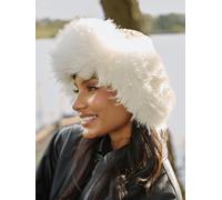 South Beach South Beach White Faux Fur Ski Trapper Hat