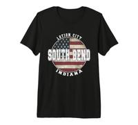 South Bend Indiana Drapeau américain Vintage T-Shirt Haut de Gamme