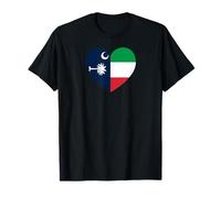 South Carolina and Italy Flags: Heart Shaped Unity T-Shirt