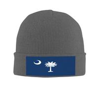 South Carolina Flag Knit Beanie Hat for Homme/Women Men's Knit Cuffed Beanie Beanie - Knit Hats for Winter Soft and Warm, Deep / Chiné, taille unique