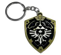South Coast Jewellery Porte-clés en métal Legend of Zelda pour sac à crayons avec fermeture éclair, Bouclier Hylian Noir, ~3-6cm