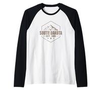 South Dakota Est. 1889 États-Unis Amérique Manche Raglan