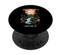South Fork Colorado USA Scenic Mountain Sunset Style rétro PopSockets PopGrip Adhésif