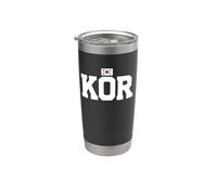 South Korea Country Code with Flag Trendy College Style Gobelet isotherme en acier inoxydable double paroi