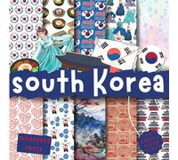 South Korea scrapbook paper, 8.5x8.5, 10 Designs, 20 Double-Sided Sheets: Travel Scrapbooking Paper for Junk Journals, Decorative craft Paper for ... & Mixed Media, Origami, Collage & Card Making