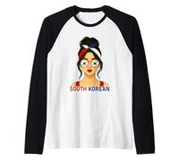 South Korean Girl South Korea Flag South Korean Girlfriend Manche Raglan
