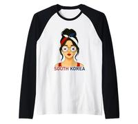 South Korean Girl South Korea Flag South Korean Girlfriend Manche Raglan