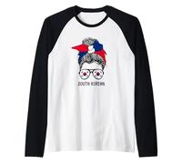 South Korean Girl South Korean Heritage South Korea Flag Manche Raglan