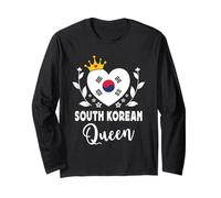 South Korean Queen South Korea Flag Proud South Korean Woman Manche Longue