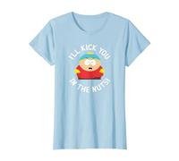 South Park Cartman Kick You in The Nuts T-Shirt, Femme, Bleu Céleste, L