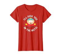 South Park Cartman Kick You in The Nuts T-Shirt, Femme, Rouge, XL