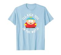 South Park Cartman Kick You in The Nuts T-Shirt, Homme, Bleu Céleste, M