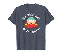 South Park Cartman Kick You in The Nuts T-Shirt, Homme, Bleu Chiné, M